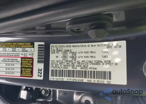 2020 Toyota Tacoma Sr5 V6 z USA, uszkodzony, nr VIN 3TMAZ5CN6LM128663